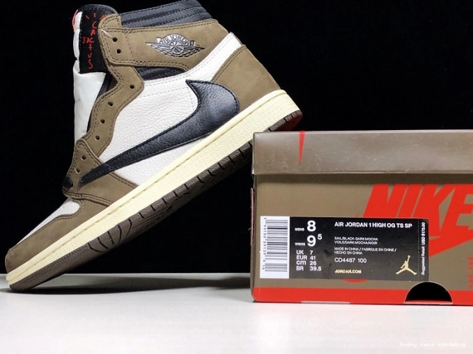 Rep Husky Travis 'Mocha' Air 1 Retro 100 Jordan x High - CD4487 Scott OG 0818